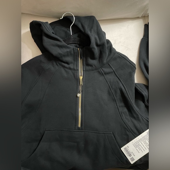 NWT Lululemon Scuba Oversized Half Zip Hoodie Jacket Black & Gold Size M/L - Picture 10 of 13